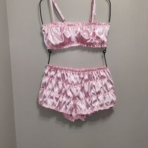 & Other Stories Light Pink Satin Pajama Set